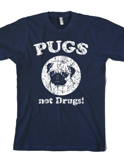 Pugs Not Drugs One Color T-shirt