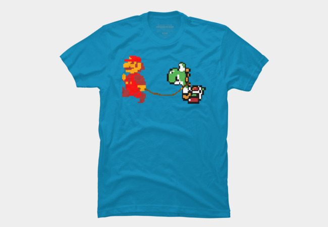Mario Walking His Yoshi