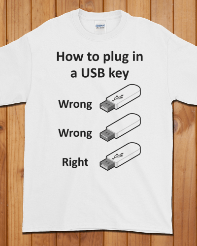 How to Plug in a USB Key T-Shirt (Unisex)