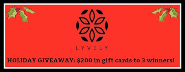 LYVELY Holiday Giveaway: $200 in gift cards to 3 winners